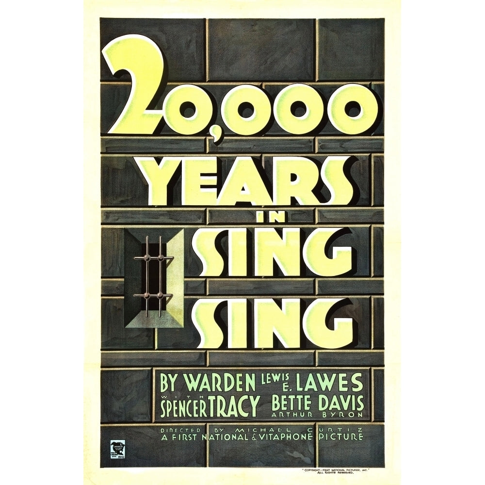 20000 Years In Sing Sing Us Poster Art 1932 Movie Poster Masterprint Image 1