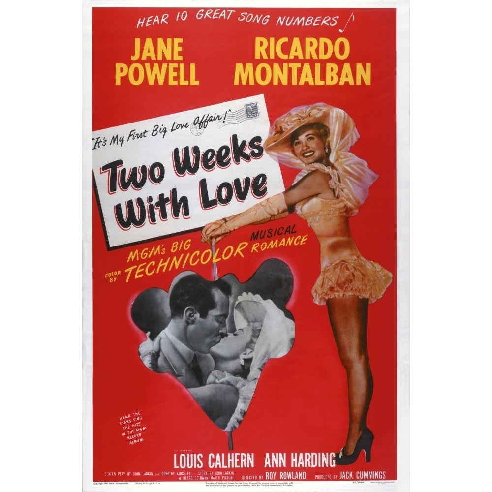 Two Weeks With Love Insert: Ricardo Montalban Jane Powell Jane Powell 1950 Movie Poster Masterprint Image 1