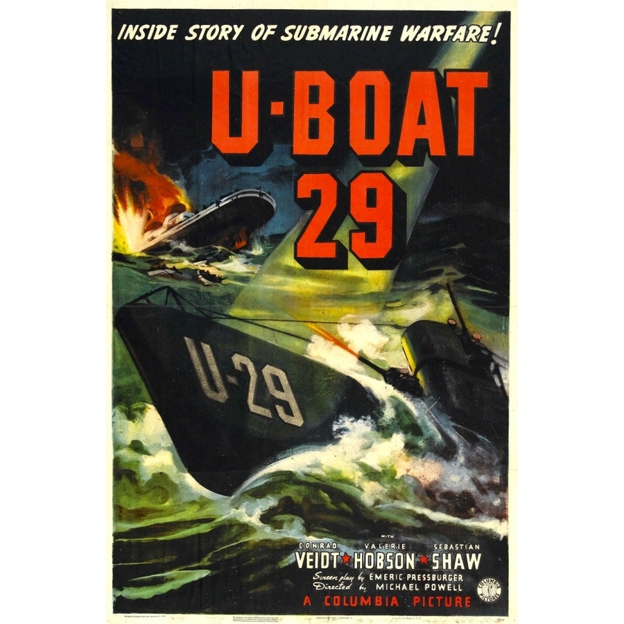 U-Boat 29 British Poster 1939 Movie Poster Masterprint Image 1