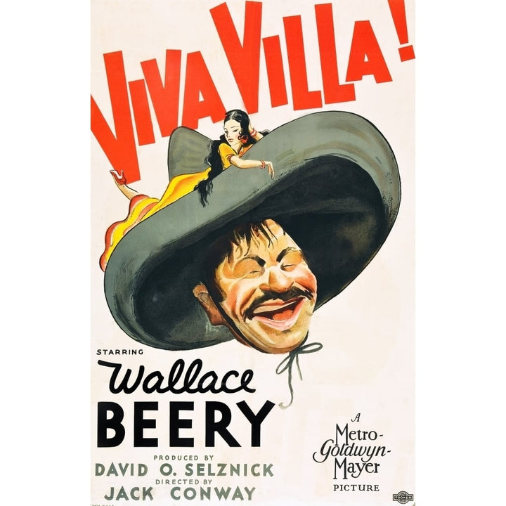 Viva Villa! Wallace Beery On Poster Art 1934. Movie Poster Masterprint Image 1