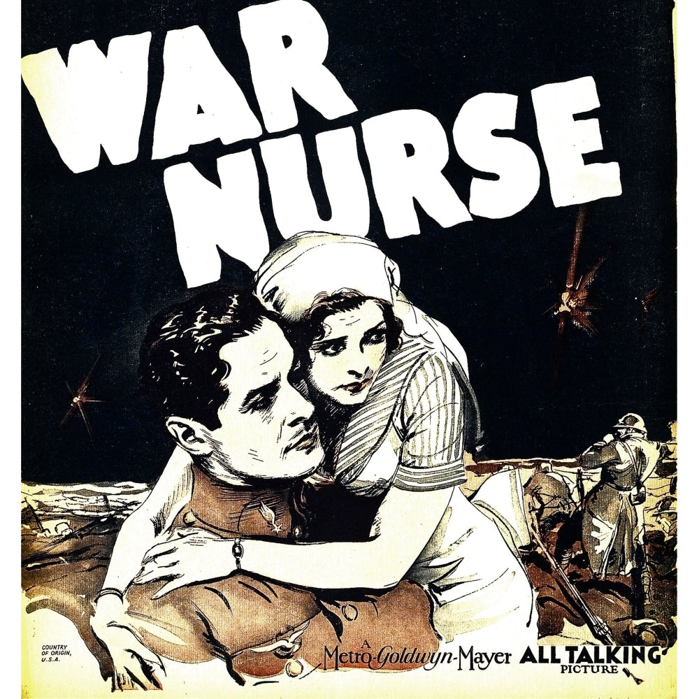 War Nurse From Left: Robert Montgomery Anita Page On Window Card 1930. Movie Poster Masterprint Image 1