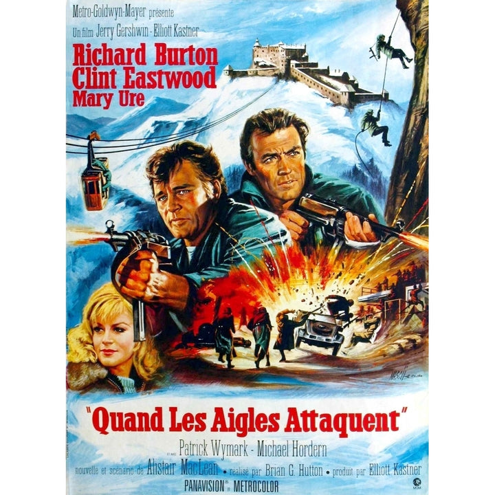 Where Eagles Dare From Left Mary Ure Richard Burton Clint Eastwood 1968 Movie Poster Masterprint Image 1