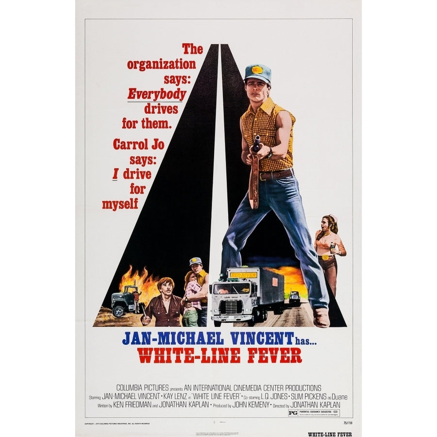 White Line Fever Us Poster Art With Gun: Jan-Michael Vincent 1975 Movie Poster Masterprint Image 1