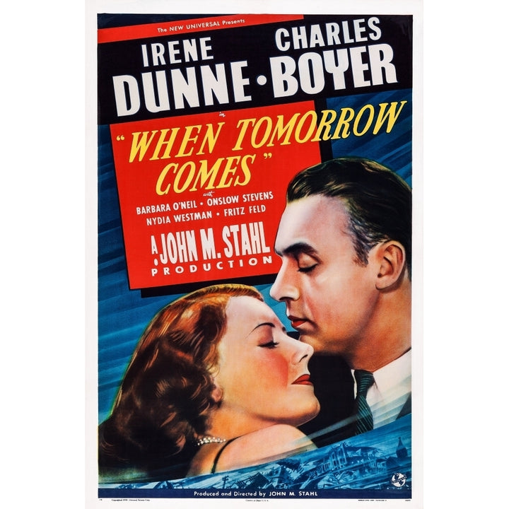 When Tomorrow Comes Us Poster Art From Left: Irene Dunne Charles Boyer 1939 Movie Poster Masterprint Image 1