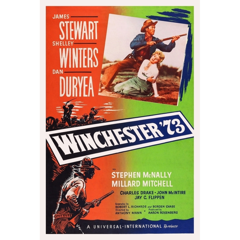 Winchester 73 Poster Art From Top: James Stewart Shelley Winters 1950. Movie Poster Masterprint Image 2