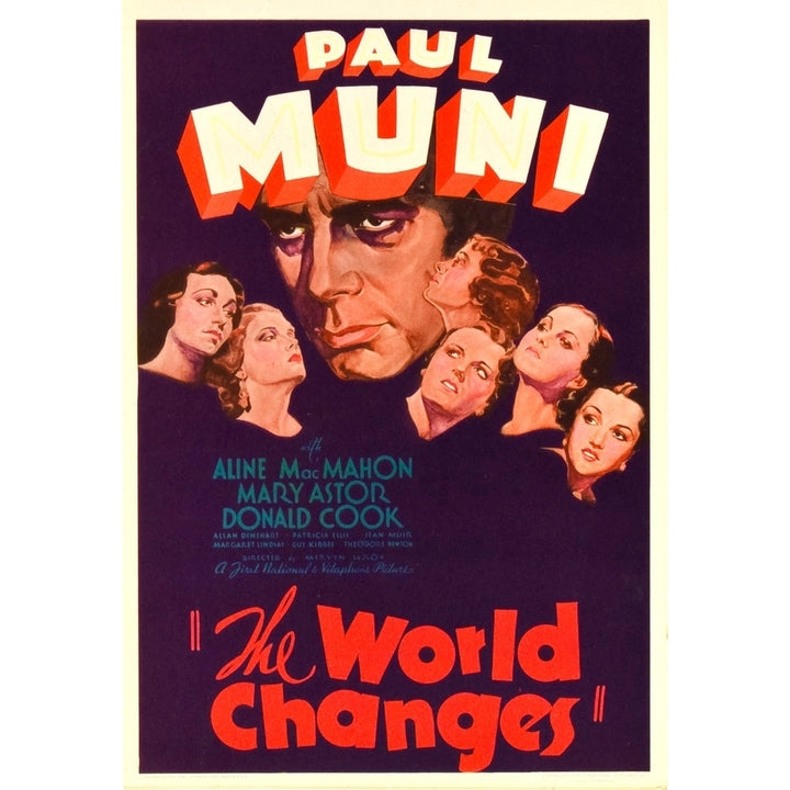 The World Changes Center: Paul Muni On Midget Window Card 1933. Movie Poster Masterprint Image 1