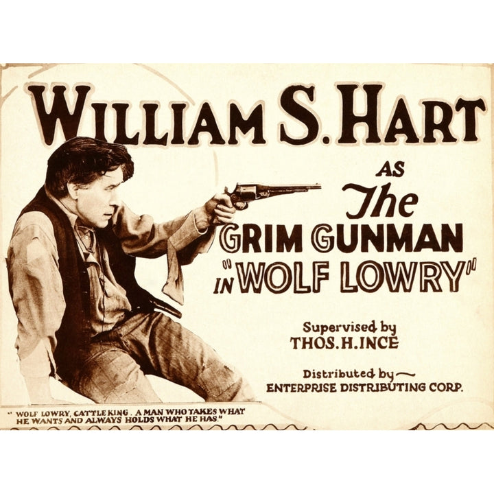 Wolf Lowry William S. Hart On Title Card 1917 Movie Poster Masterprint Image 1