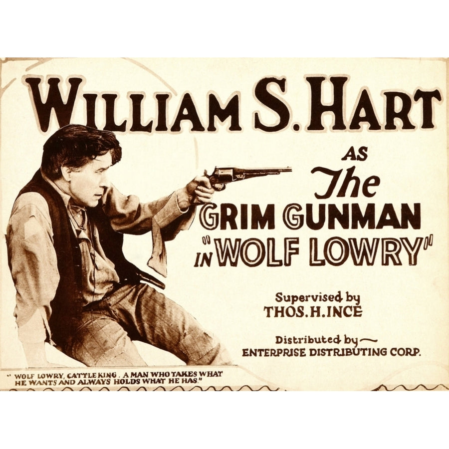 Wolf Lowry William S. Hart On Title Card 1917 Movie Poster Masterprint Image 1