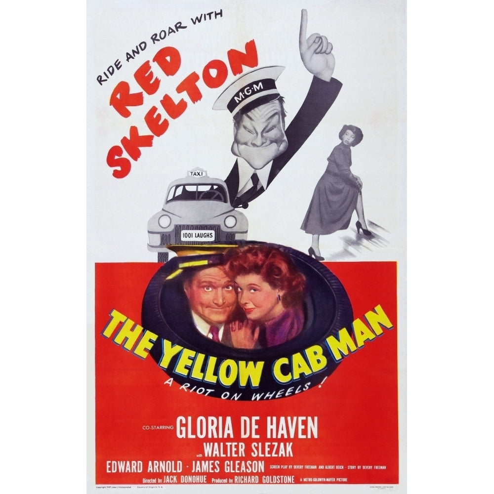 The Yellow Cab Man Us Poster Art From Left: Red Skelton Gloria Dehaven 1950 Movie Poster Masterprint Image 2