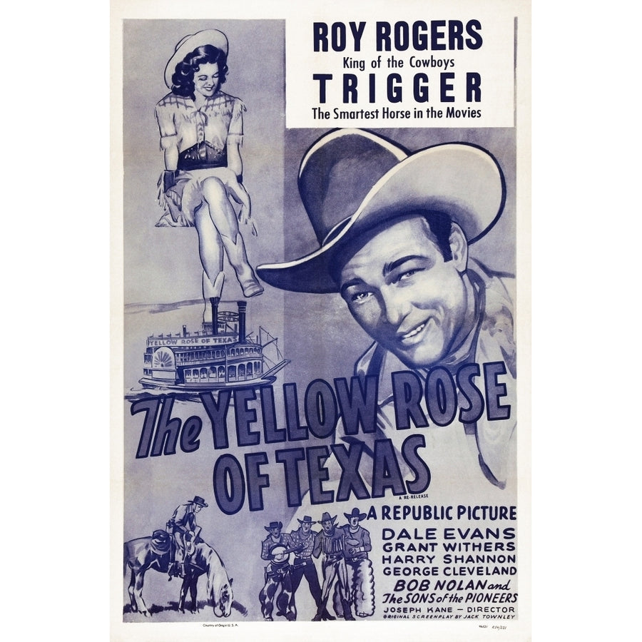 The Yellow Rose Of Texas Us Poster Art From Left: Dale Evans Roy Rogers 1944 Movie Poster Masterprint Image 1