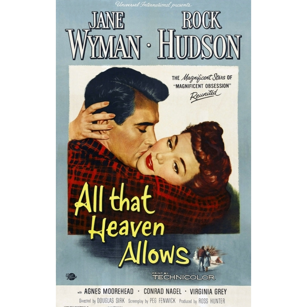 All That Heaven Allows L-R: Rock Hudson Jane Wyman On Poster Art 1955 Movie Poster Masterprint Image 2