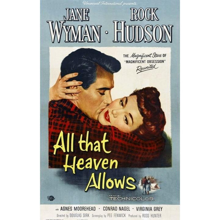 All That Heaven Allows L-R: Rock Hudson Jane Wyman On Poster Art 1955 Movie Poster Masterprint Image 1