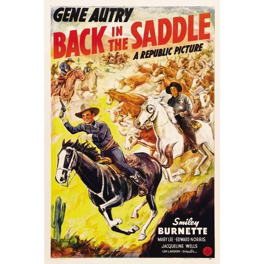Back In The Saddle From Left: Gene Autry Smiley Burnette 1941. Movie Poster Masterprint Image 1