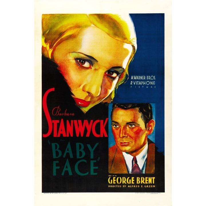 Baby Face Poster Art From Left: Barbara Stanwyck George Brent 1933. Movie Poster Masterprint Image 1