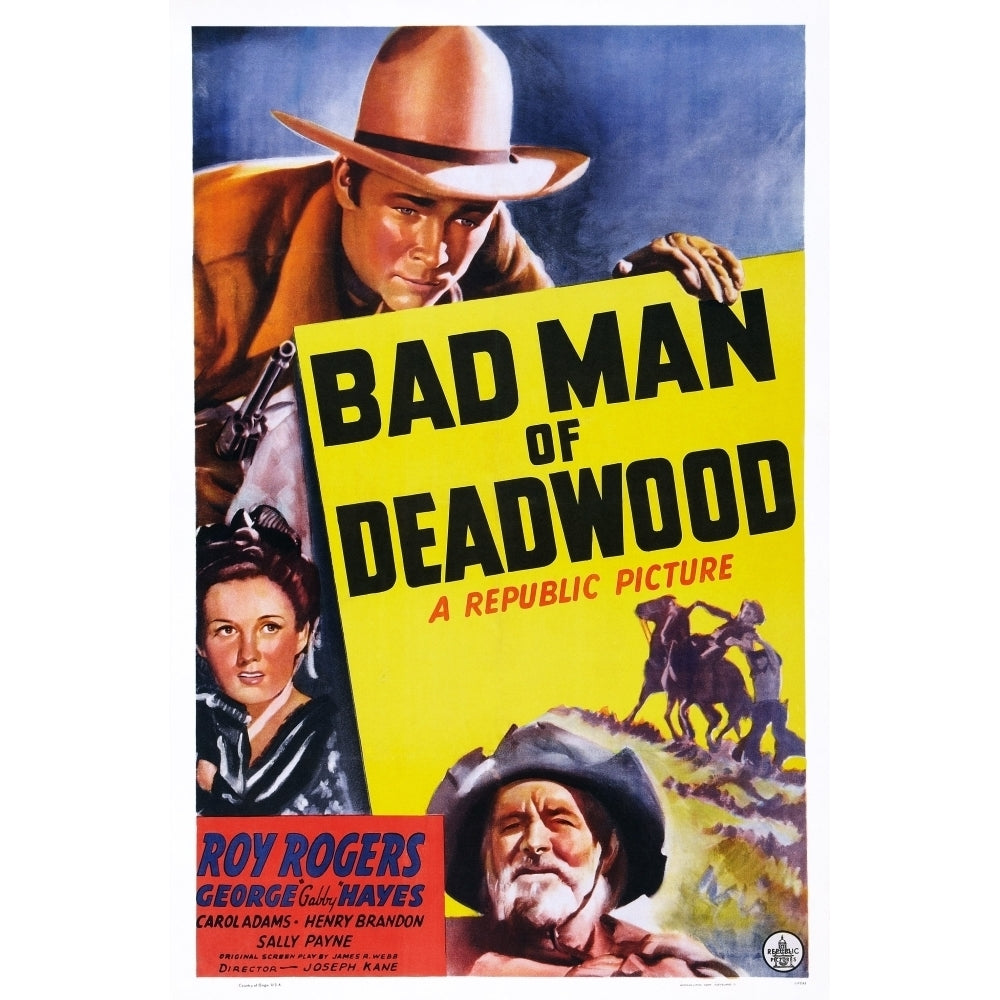 Bad Man Of Deadwood Us Poster Art Roy Rogers Carol Adams Gabby Hayes 1941 Movie Poster Masterprint Image 1