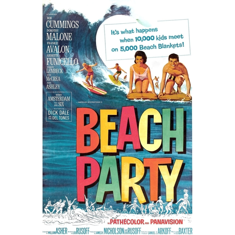 Beach Party Us Poster Art From Left: Annette Funicello Frankie Avalon 1963 Movie Poster Masterprint Image 1