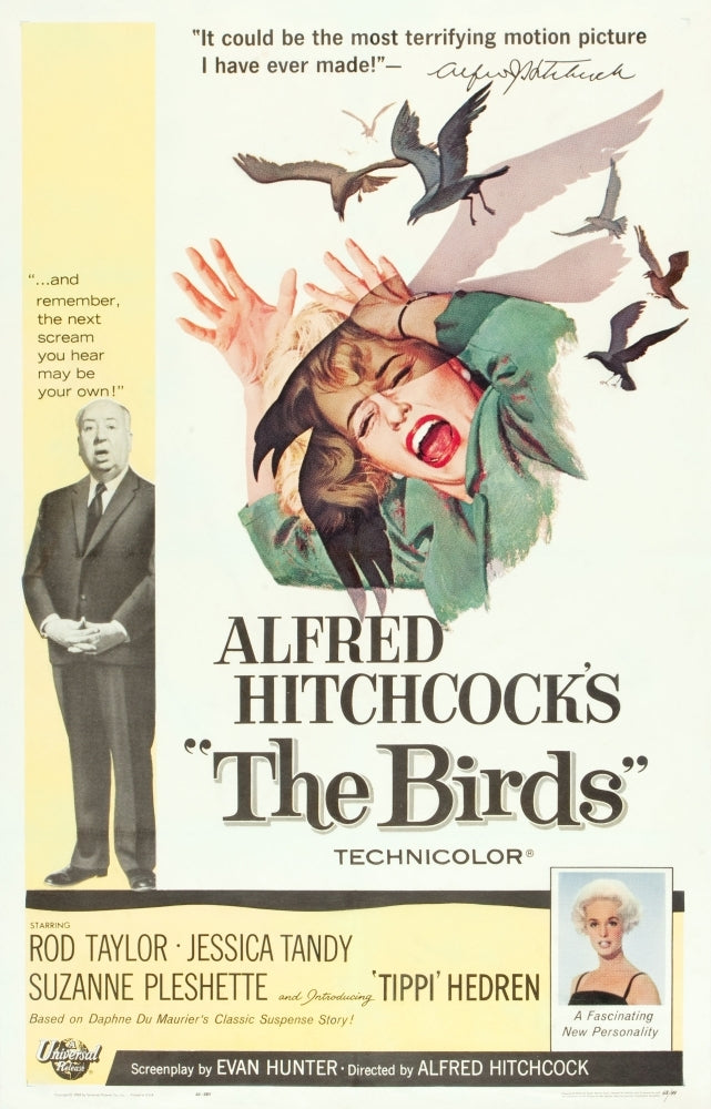 The Birds From Left Alfred Hitchcock Jessica Tandy Tippi Hedren 1963 Movie Poster Masterprint Image 1