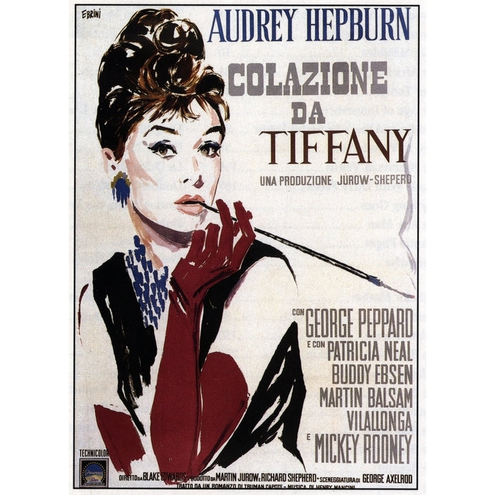 Breakfast At TiffanyS Italian Poster Art Featuring Audrey Hepburn 1961 Movie Poster Masterprint Image 2