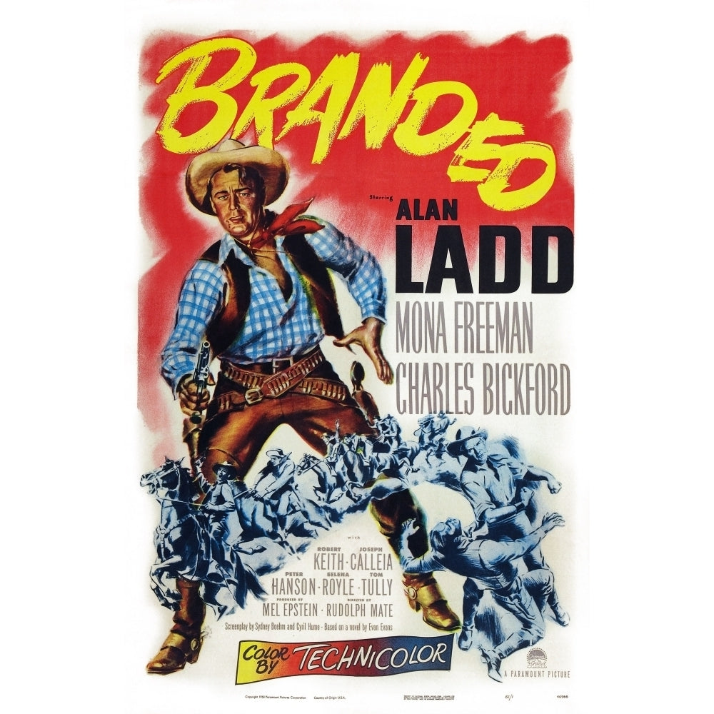 Branded Us Poster Art Alan Ladd 1950 Movie Poster Masterprint Image 1