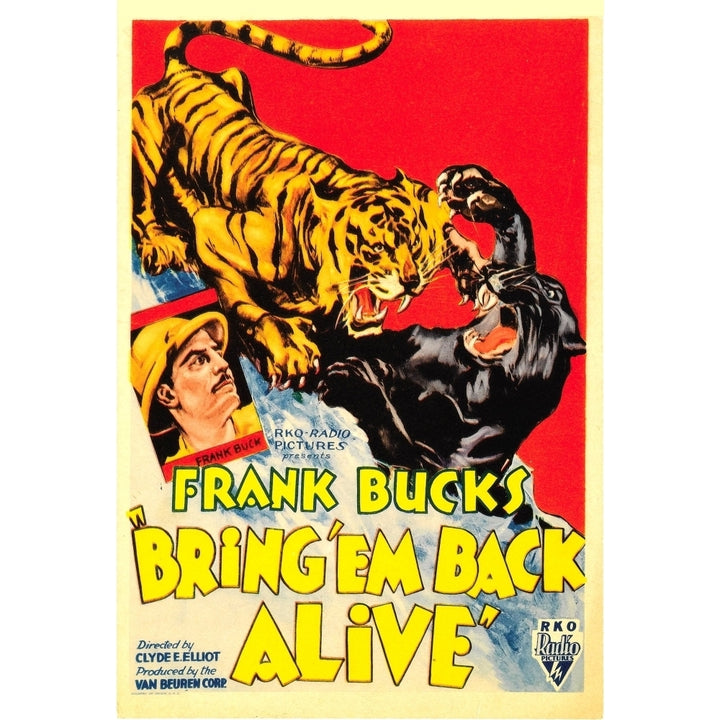 Bring Em Back Alive Bottom Left: Frank Buck On Midget Window Card 1932. Movie Poster Masterprint Image 2