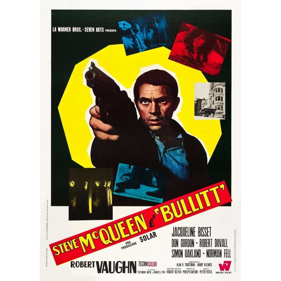 Bullitt Steve Mcqueen On Italian Poster Art 1968 Movie Poster Masterprint Image 1