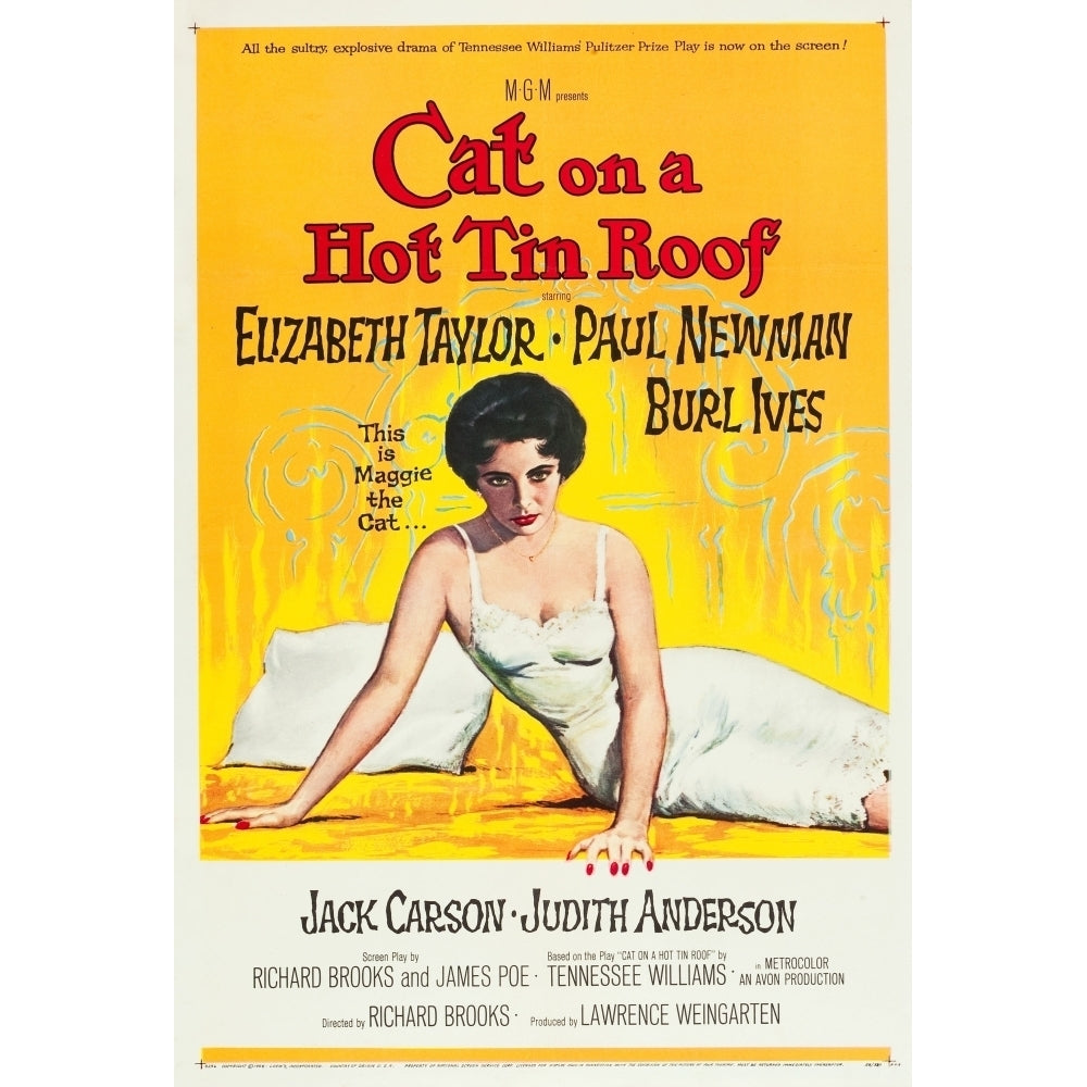 Cat On A Hot Tin Roof Elizabeth Taylor 1958. Movie Poster Masterprint Image 1