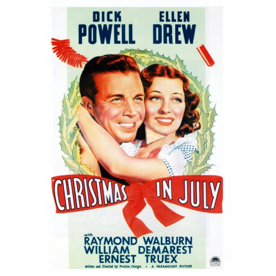 Christmas In July L-R: Dick Powell Ellen Drew On Poster Art 1940. Movie Poster Masterprint Image 1