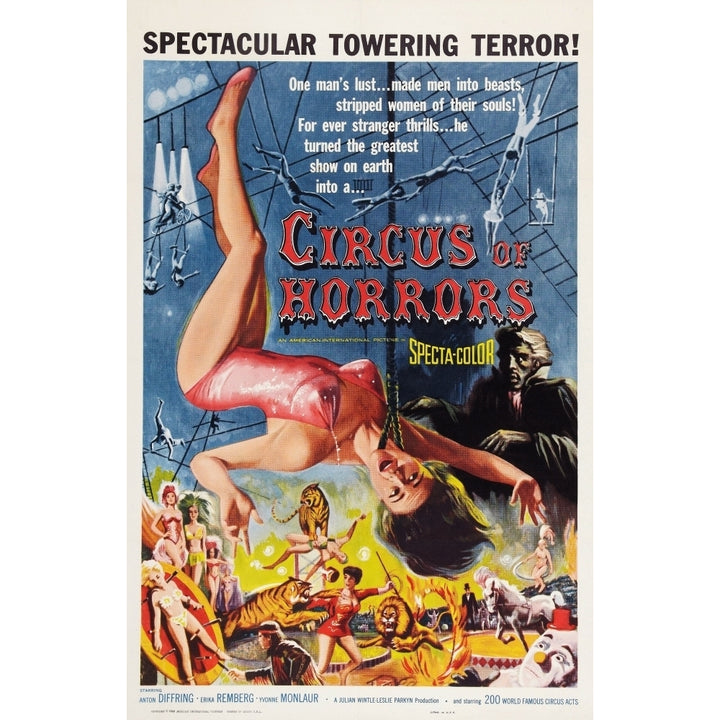 Circus Of Horrors Poster Art 1960. Movie Poster Masterprint Image 1