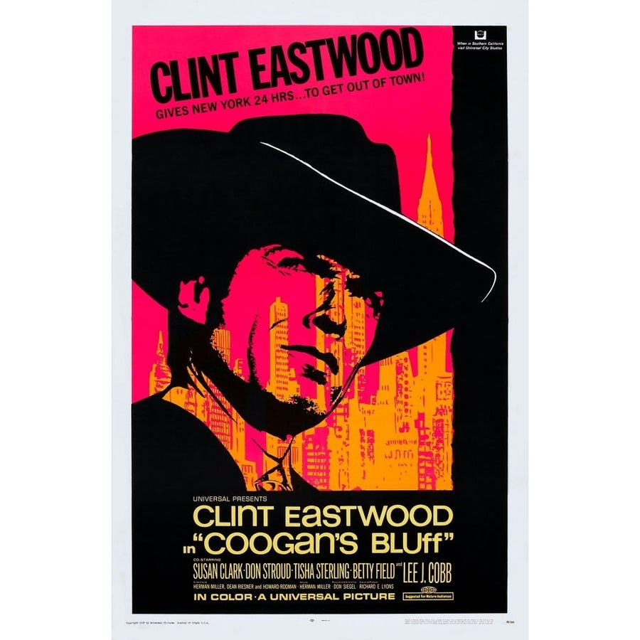 CooganS Bluff Clint Eastwood 1968 Poster Art Poster Print Image 1