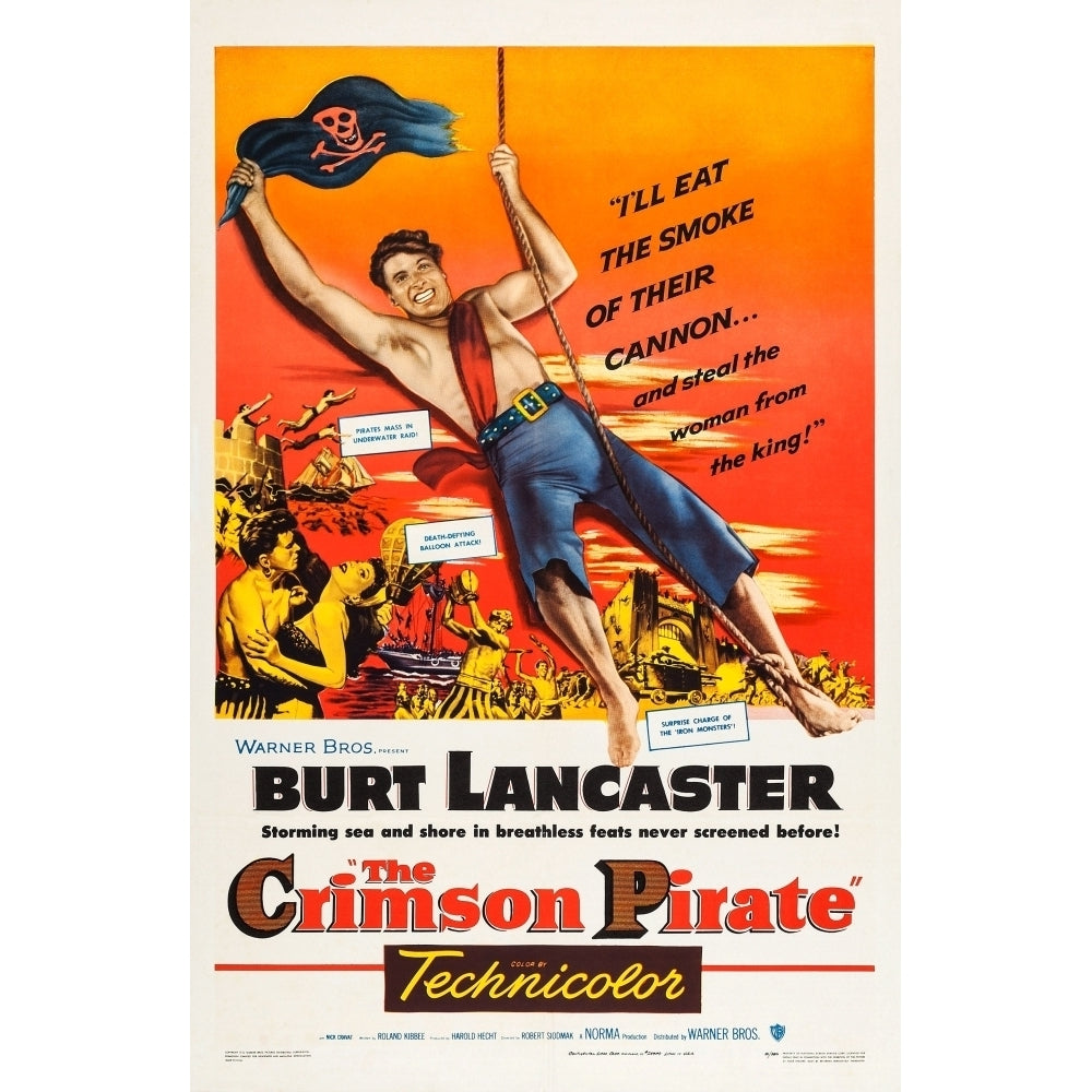 The Crimson Pirate Us Poster Art Burt Lancaster Eva Bartok 1952 Movie Poster Masterprint Image 1