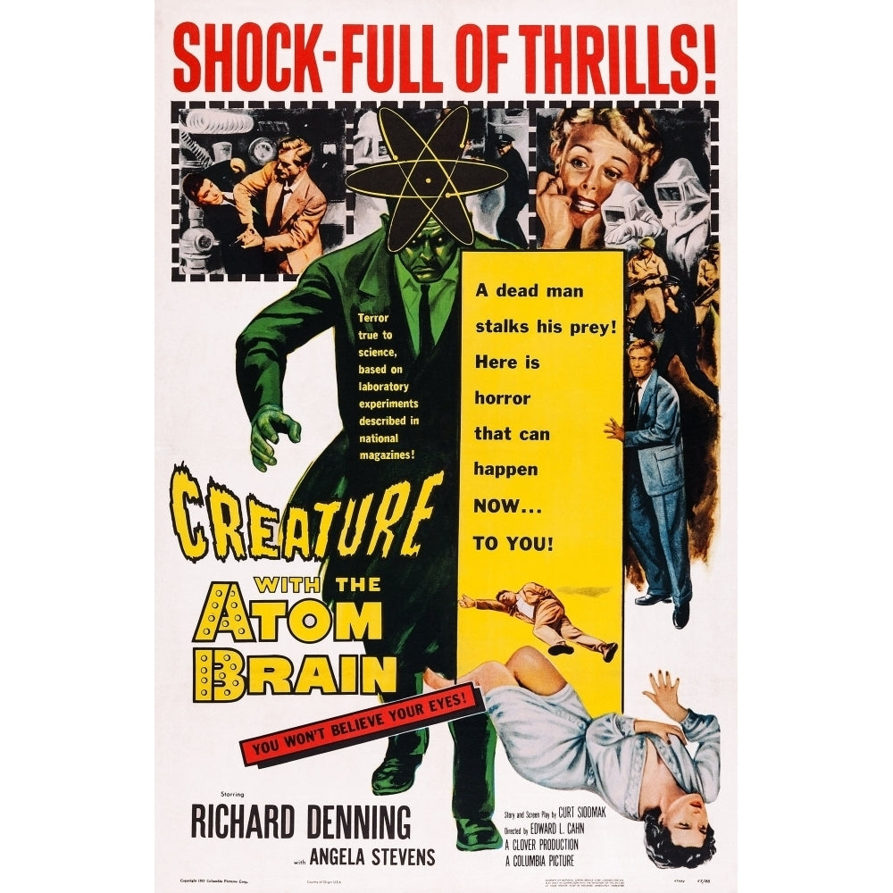 Creature With The Atom Brain Center Right: Richard Denning 1955. Movie Poster Masterprint Image 1