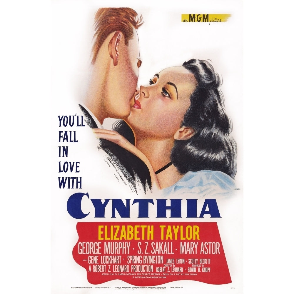 Cynthia Us Poster Art Elizabeth Taylor 1947 Movie Poster Masterprint Image 2