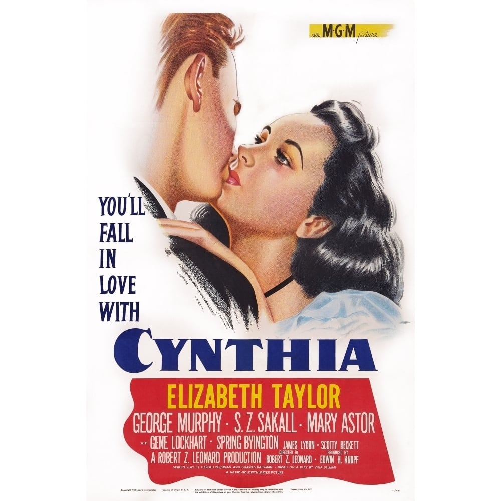 Cynthia Us Poster Art Elizabeth Taylor 1947 Movie Poster Masterprint Image 1