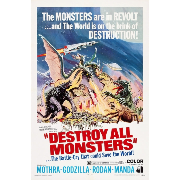 Destroy All Monsters Us Poster Art 1968 Movie Poster Masterprint Image 1