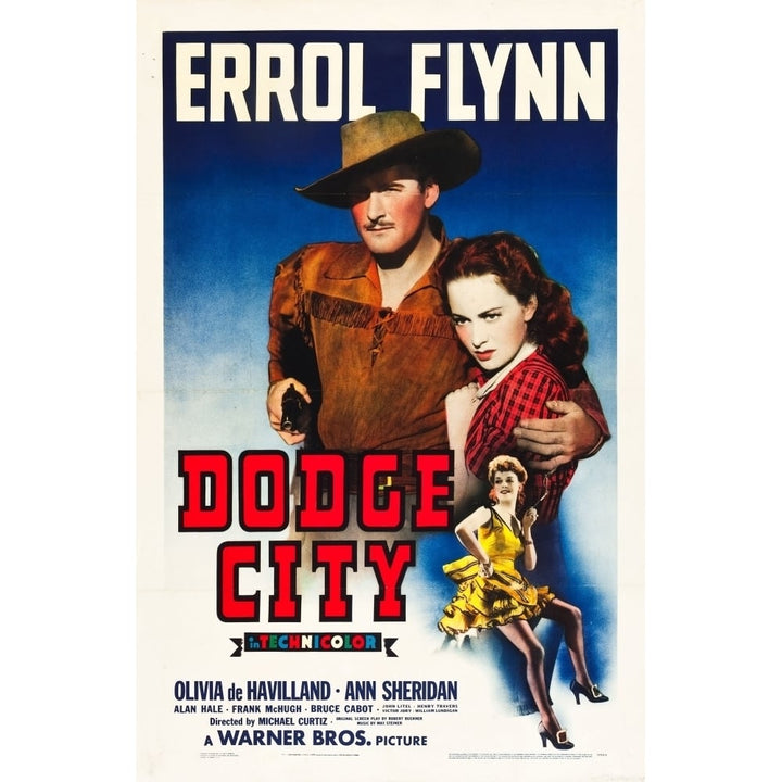 Dodge City Errol Flynn Olivia De Havilland Ann Sheridan 1939 Movie Poster Masterprint Image 1