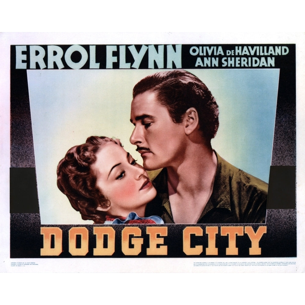 Dodge City From Left Olivia De Havilland Errol Flynn 1939 Movie Poster Masterprint Image 2