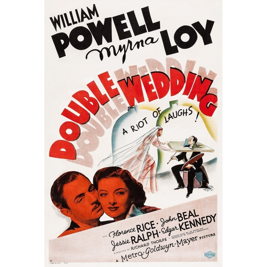 Double Wedding From Left: William Powell Myrna Loy 1937 Movie Poster Masterprint Image 1