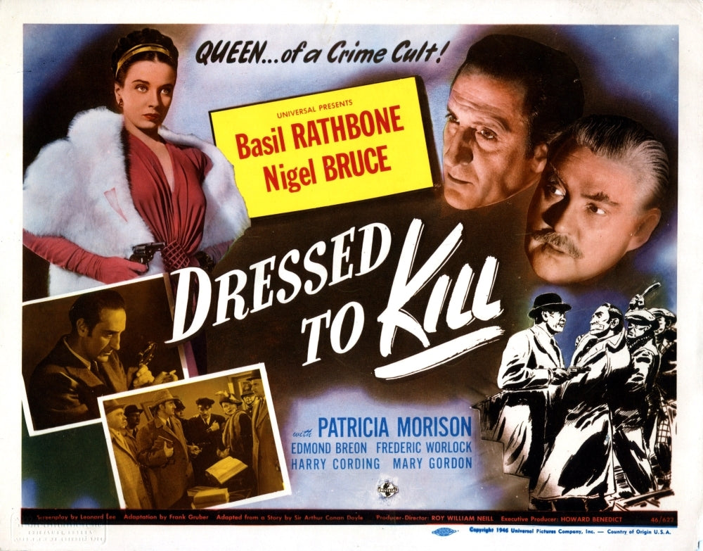 Dressed To Kill From Left Patricia Morison Basil Rathbone Nigel Bruce 1946 Movie Poster Masterprint Image 1