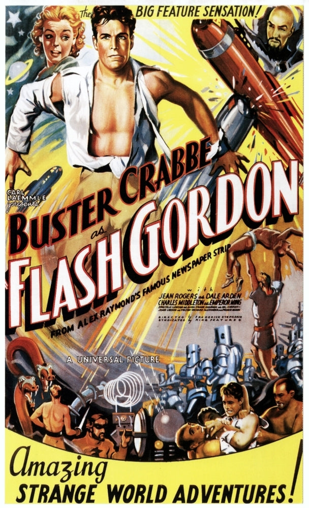 Flash Gordon Jean Rogers Larry Buster Crabbe Charles Middleton 1936 Movie Poster Masterprint Image 1