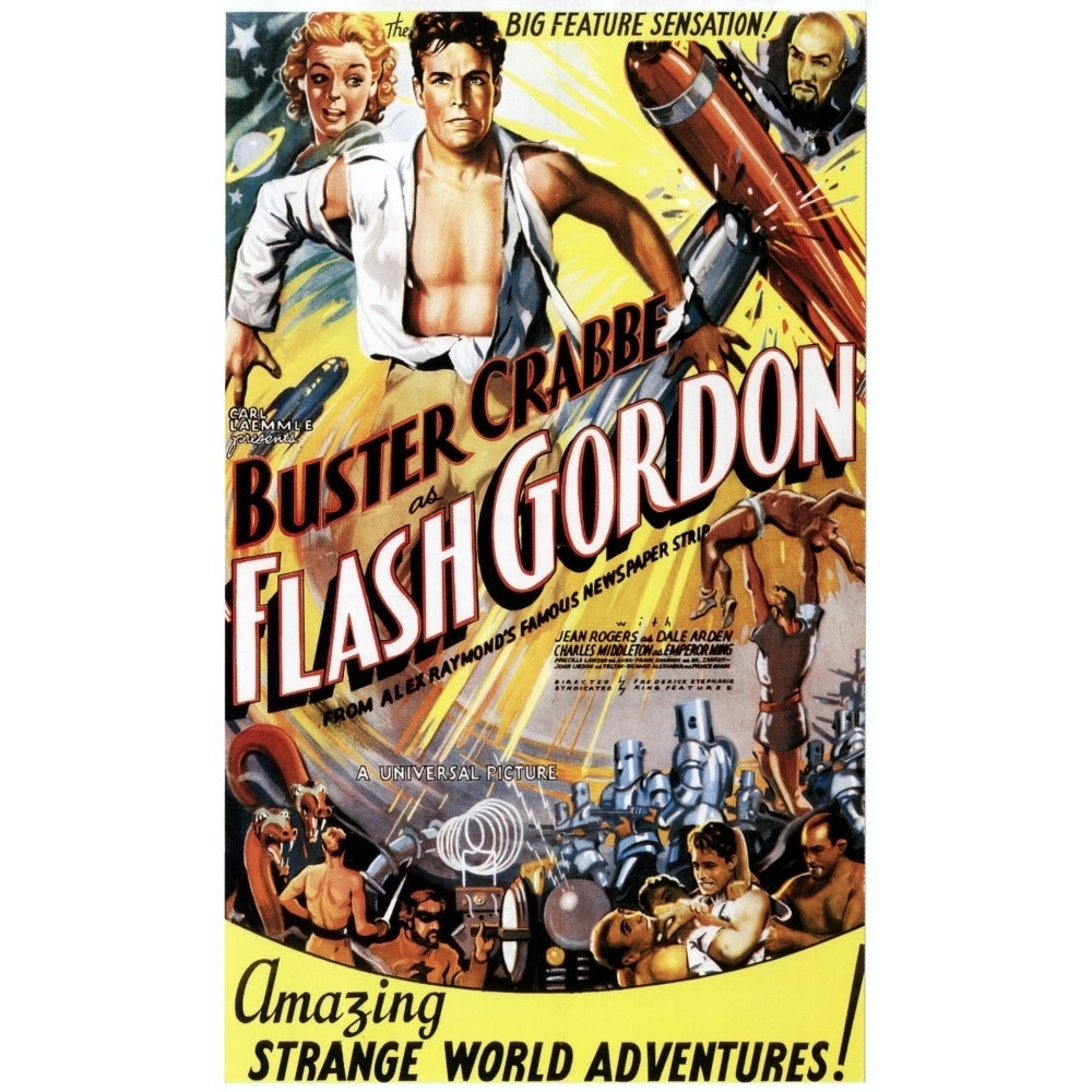 Flash Gordon Jean Rogers Larry Buster Crabbe Charles Middleton 1936 Movie Poster Masterprint Image 2