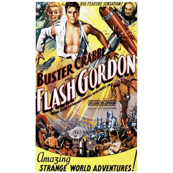 Flash Gordon Jean Rogers Larry Buster Crabbe Charles Middleton 1936 Movie Poster Masterprint Image 2