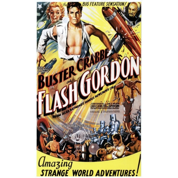 Flash Gordon Jean Rogers Larry Buster Crabbe Charles Middleton 1936 Movie Poster Masterprint Image 1