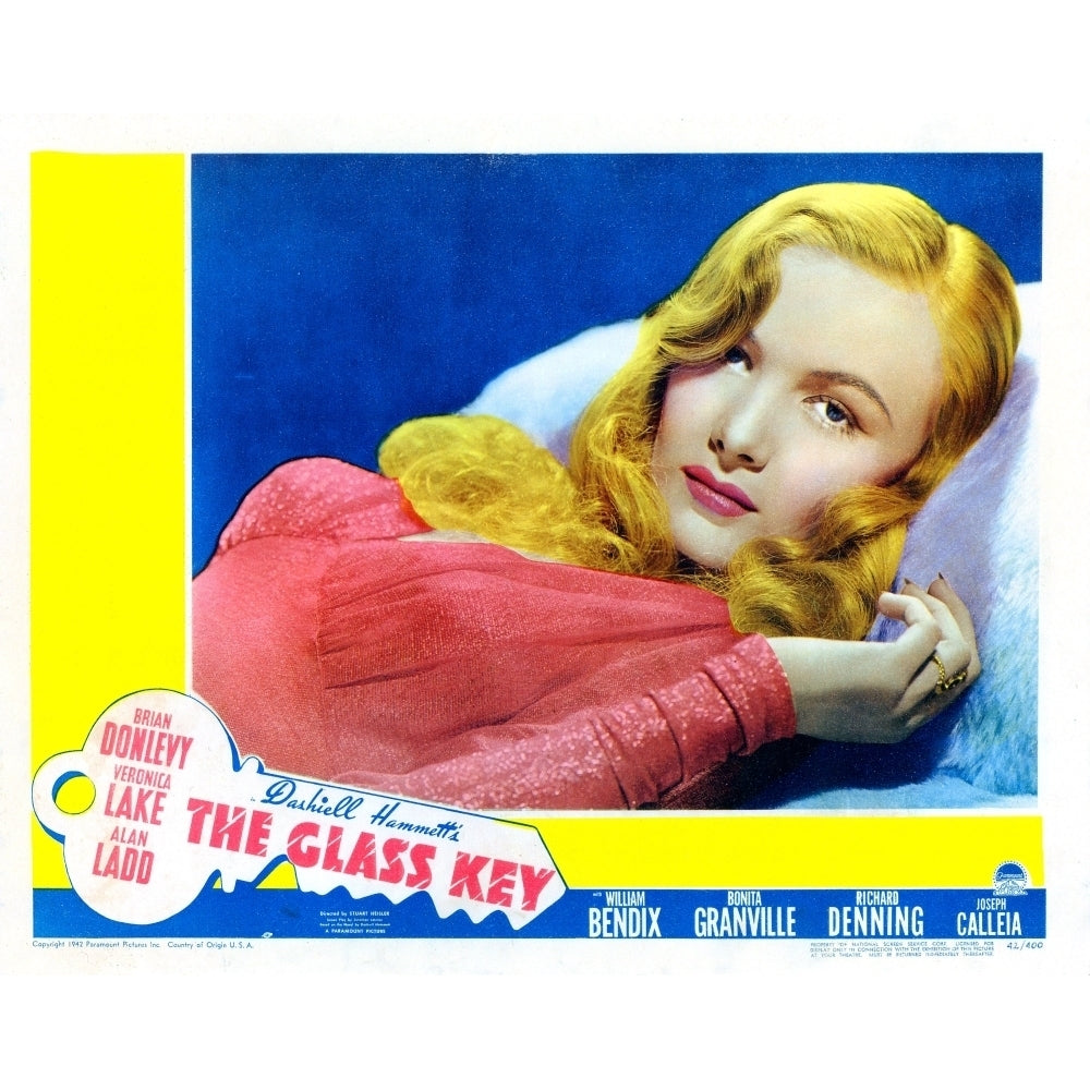 The Glass Key Us Lobbycard Veronica Lake 1942. Movie Poster Masterprint Image 2