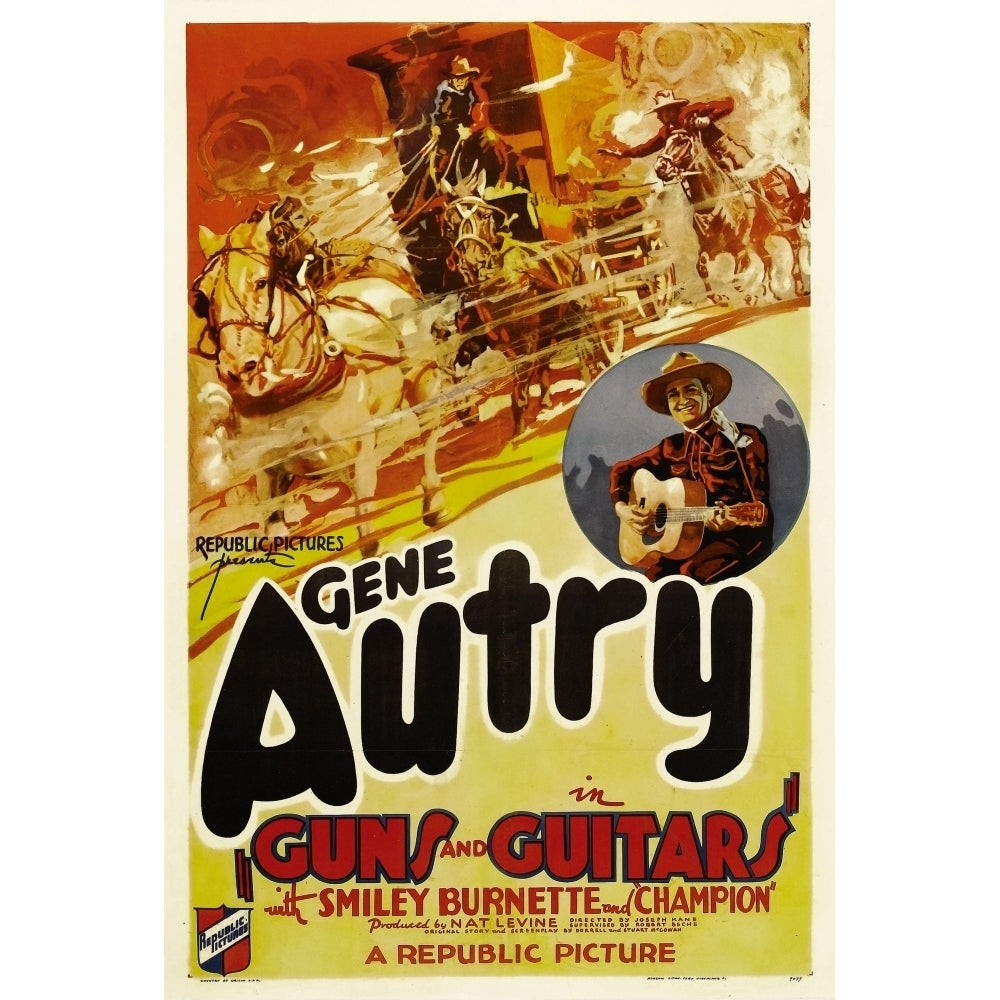 Guns And Guitars Left: Gene Autry 1936. Movie Poster Masterprint Image 1