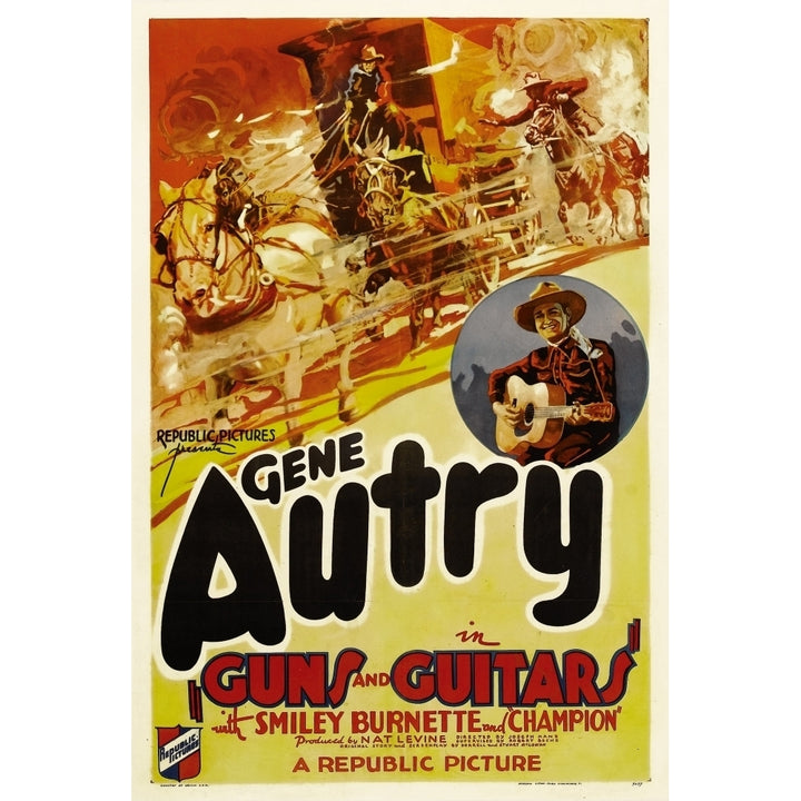 Guns And Guitars Left: Gene Autry 1936. Movie Poster Masterprint Image 2