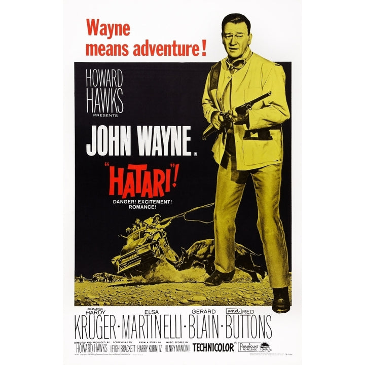 Hatari! Bottom Left: John Wayne On 1967 Reissue Poster 1962. Movie Poster Masterprint Image 2