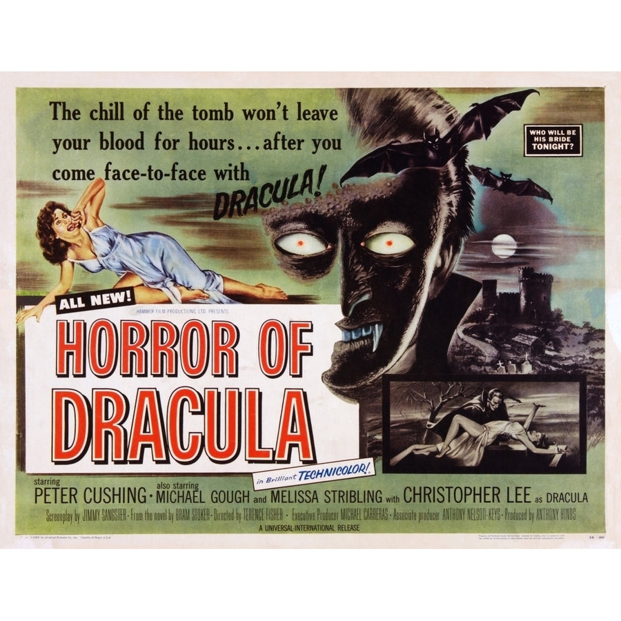 Horror Of Dracula Christopher Lee On Poster Art 1958 Movie Poster Masterprint Image 1