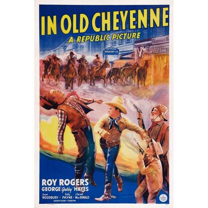 In Old Cheyenne Poster Art Roy Rogers George Gabby Hayes 1941 Movie Poster Masterprint Image 2