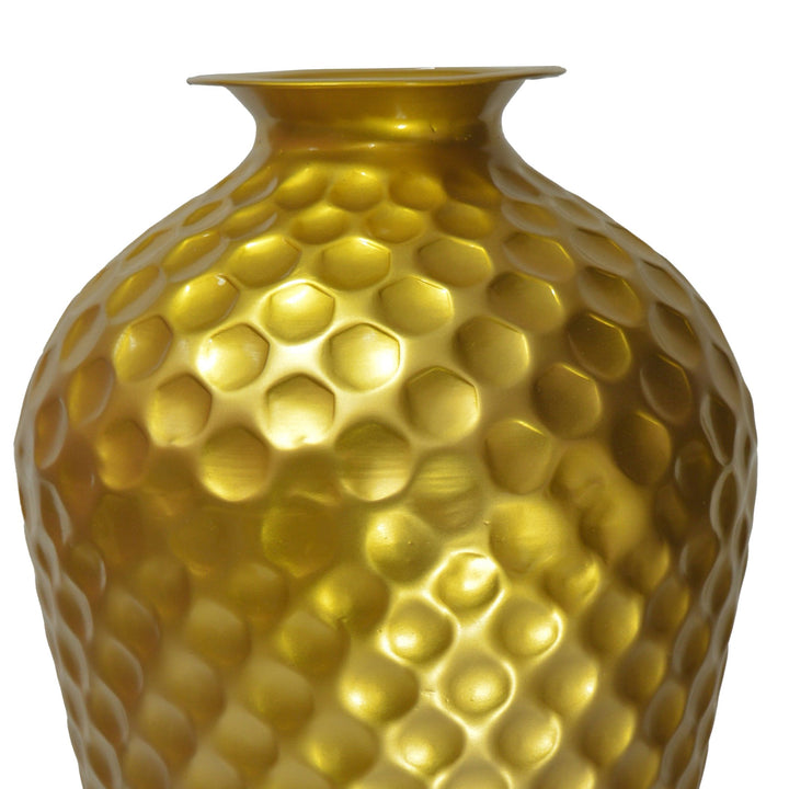 Gold Metal Hammered Floor Vase 25 Inch Tall Decorative Unique Shape for Home Image 6