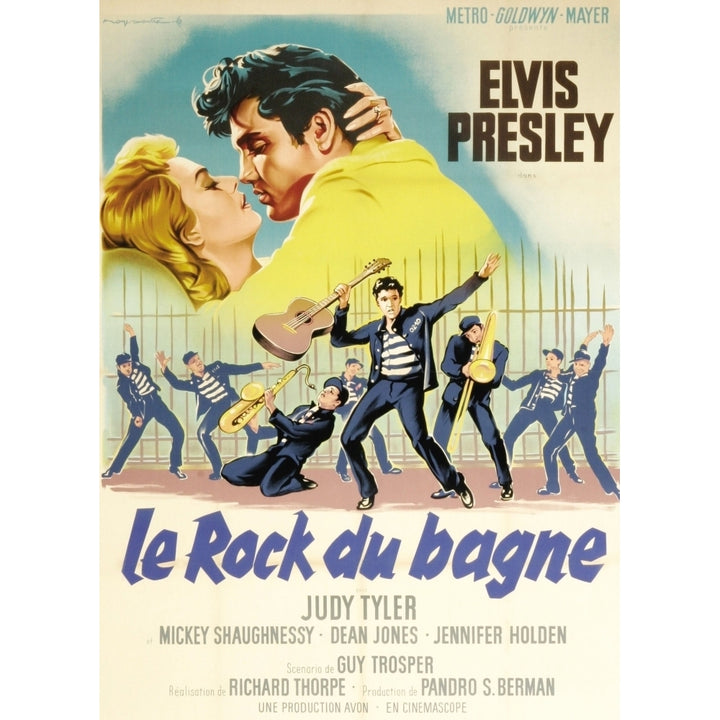 Jailhouse Rock Judy Tyler Elvis Presley Featured On French Poster Art 1957 Movie Poster Masterprint Image 1